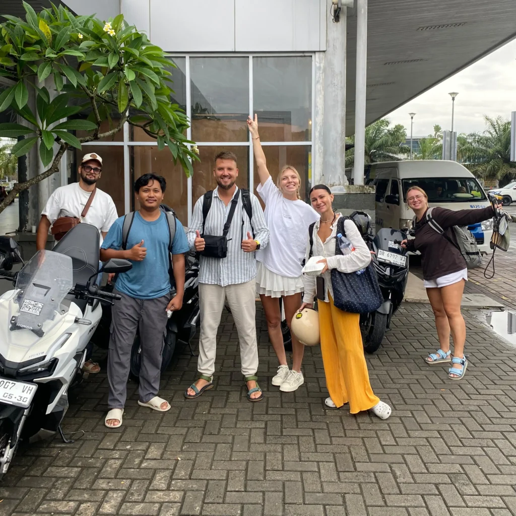 Scooter rental delivery at Lombok International Airport for travelers arriving in Lombok.